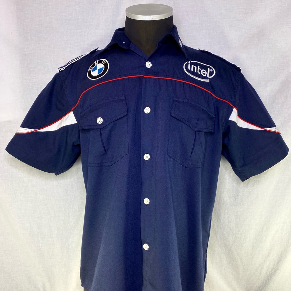 BMW Blue Button Shirt Sauber Formula 1 Team Petronas Pit Crew Intel Size XXL